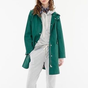 NWT J CREW classic raincoat in Pine (xxs)